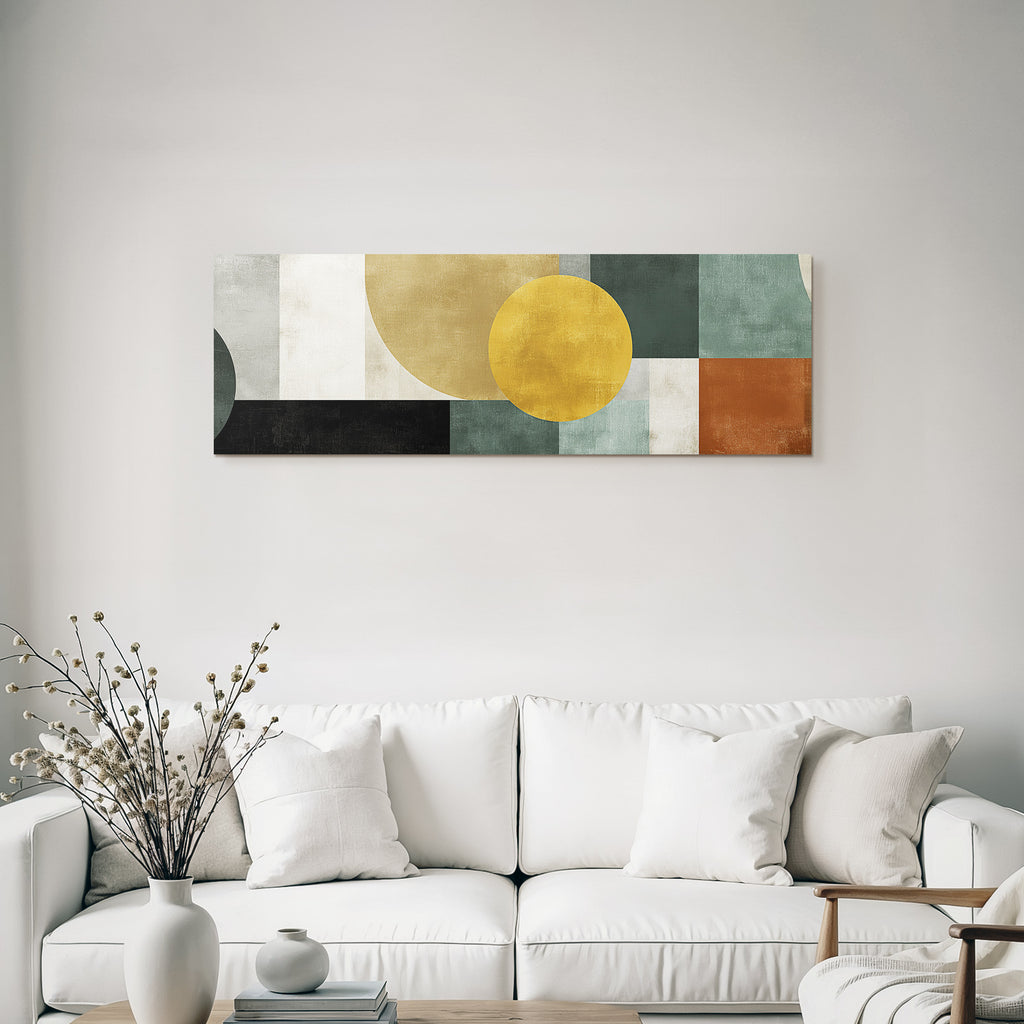 Abstrakte Kunst Geometrische Formen Farben Schwarz Gruen Beige Gold Braun