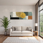 Abstrakte Kunst Geometrische Formen Farben Schwarz Gruen Beige Gold Braun