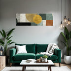 Abstrakte Kunst Geometrische Formen Farben Schwarz Gruen Beige Gold Braun
