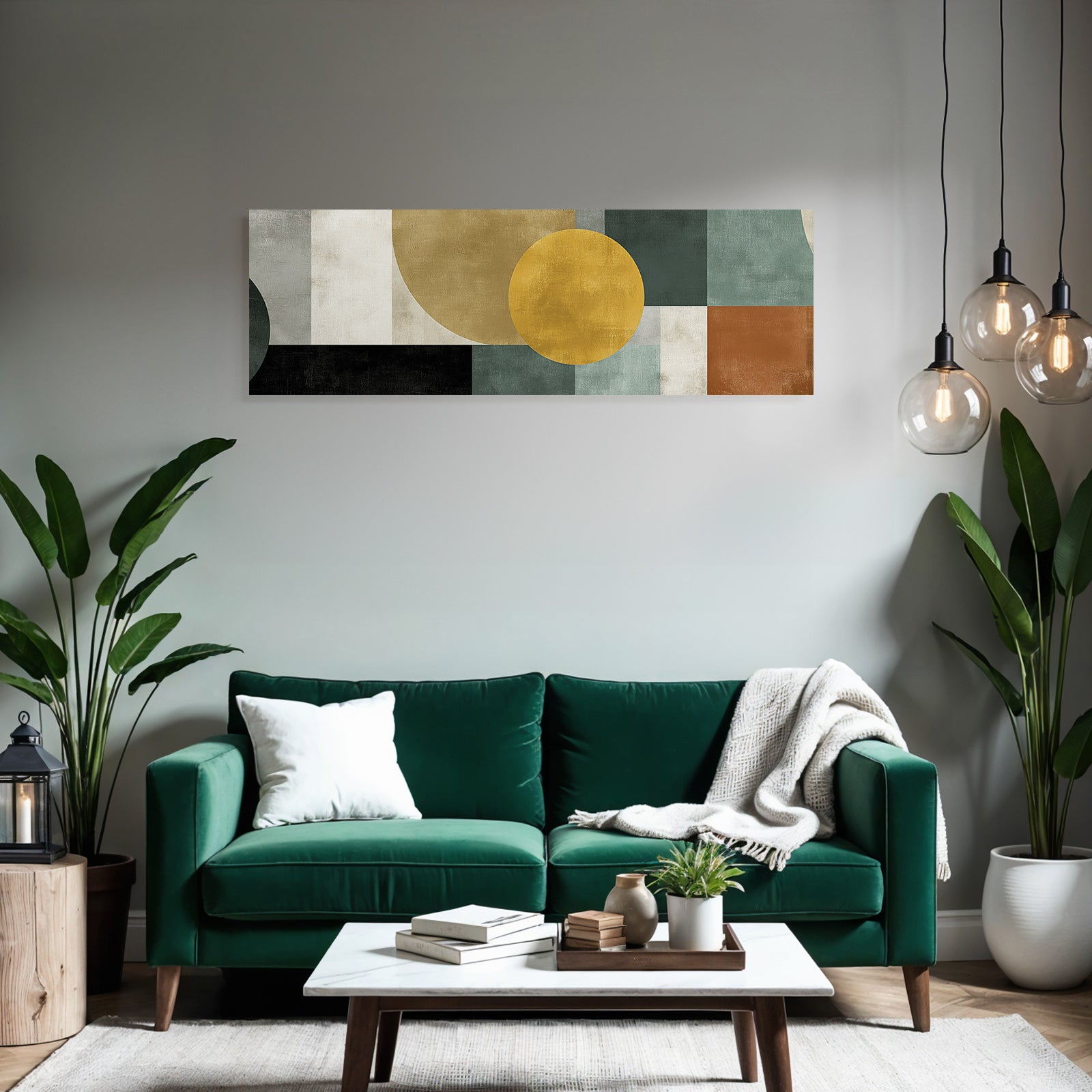 Abstrakte Kunst Geometrische Formen Farben Schwarz Gruen Beige Gold Braun
