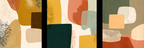 Abstrakte Kunst Mit Farbigen Formen Triptychon Warme Erdtoene Texturen | Mid Century Modern | Einrichtungsstile