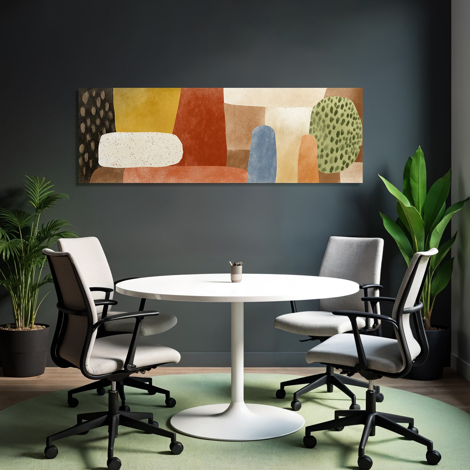 Abstrakte Kunst Mit Formen Und Farben Erdige Toene Und Helle Nuancen