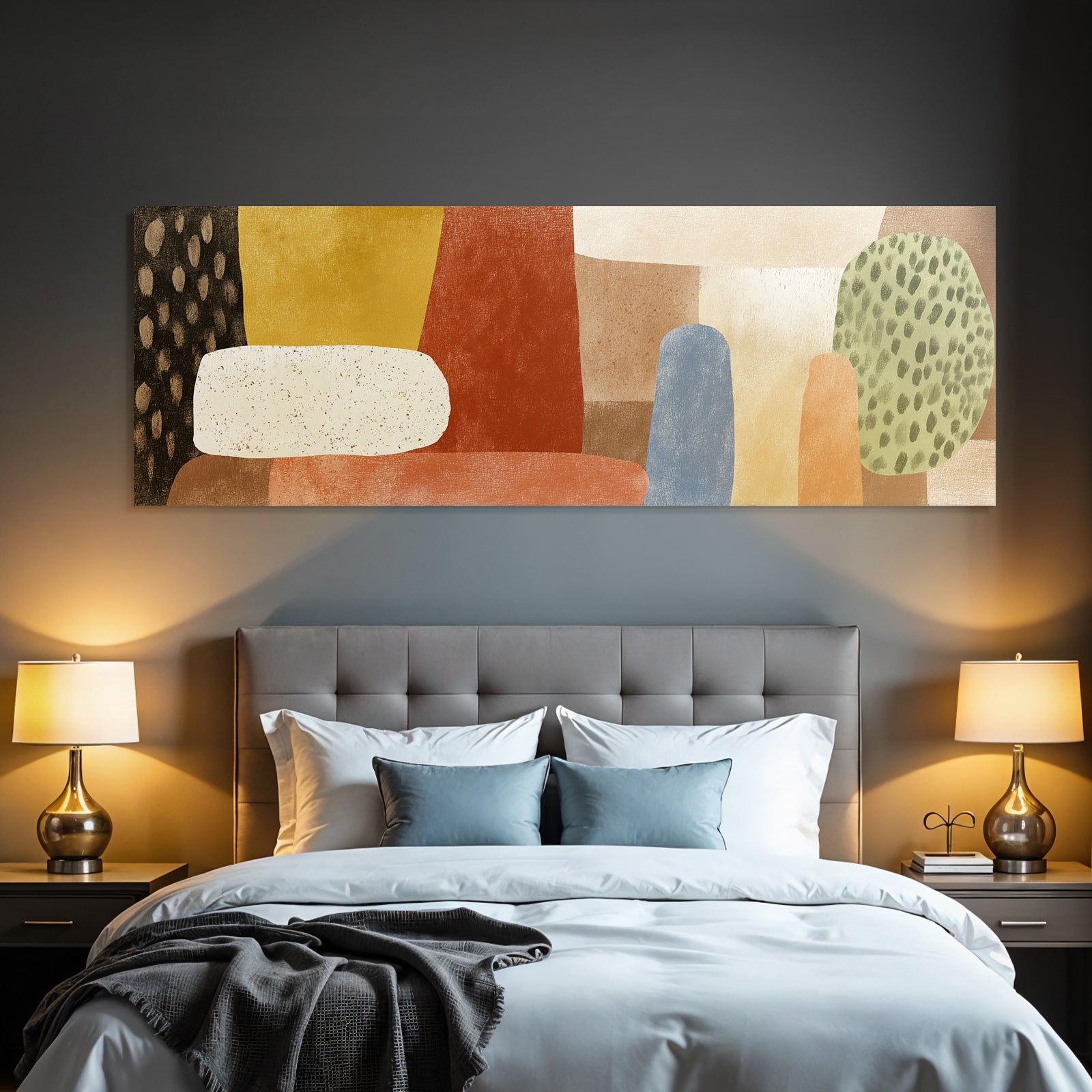 Abstrakte Kunst Mit Formen Und Farben Erdige Toene Und Helle Nuancen