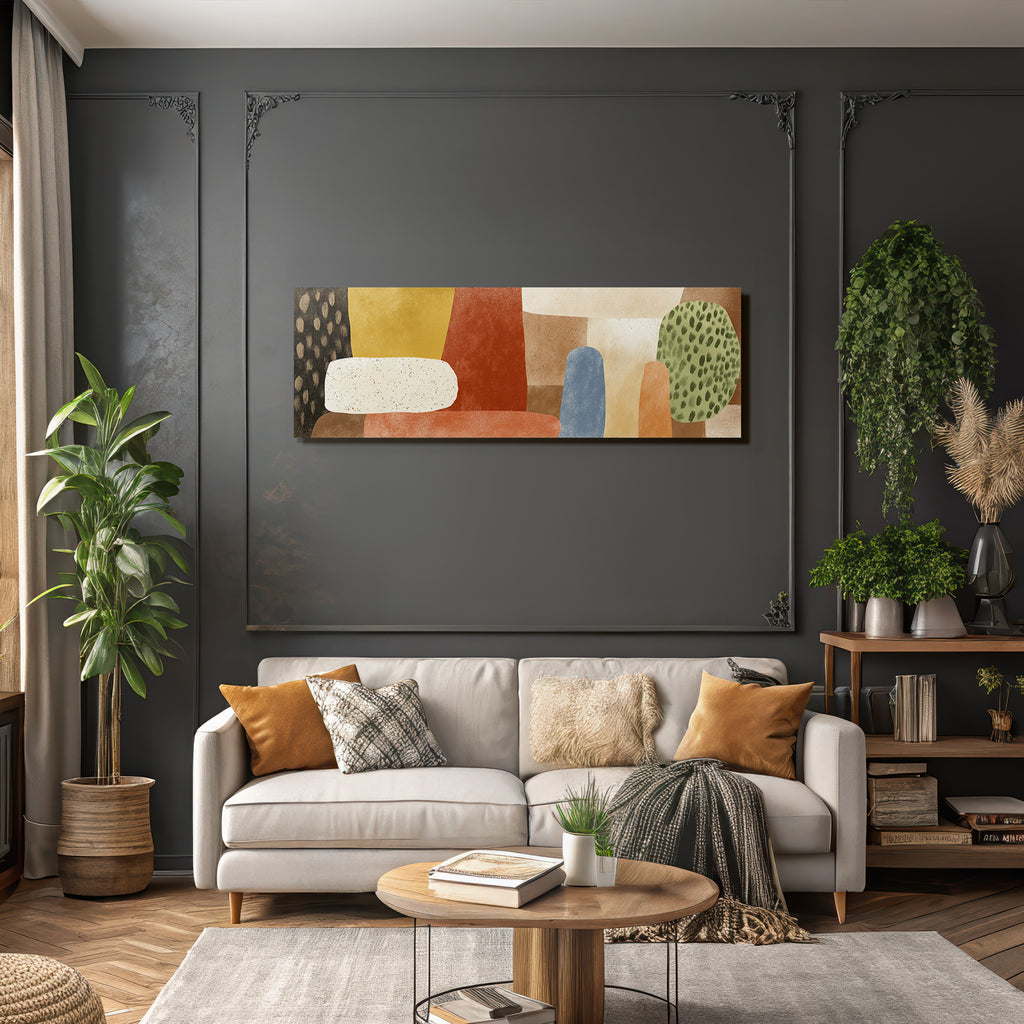 Abstrakte Kunst Mit Formen Und Farben Erdige Toene Und Helle Nuancen
