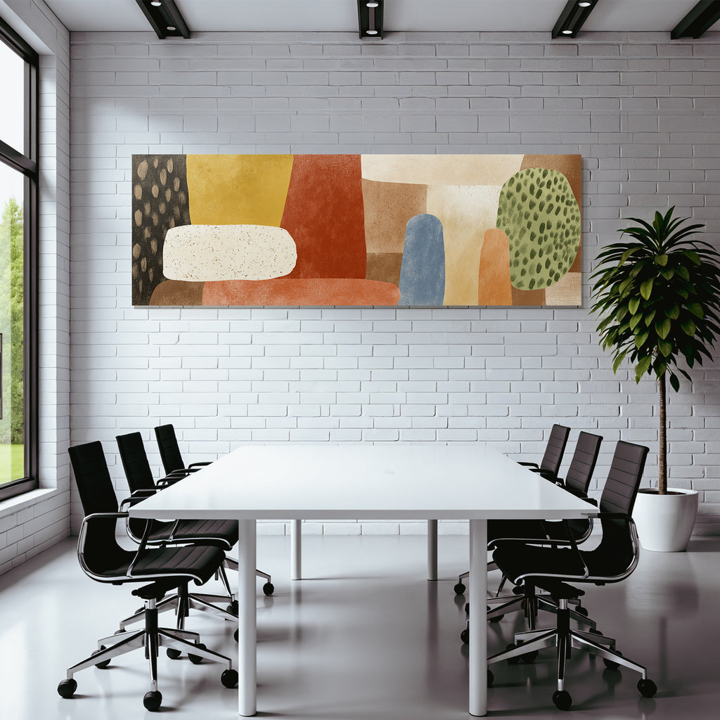 Abstrakte Kunst Mit Formen Und Farben Erdige Toene Und Helle Nuancen
