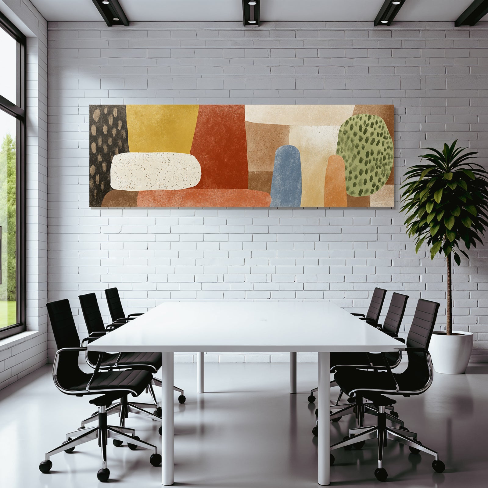 Abstrakte Kunst Mit Formen Und Farben Erdige Toene Und Helle Nuancen