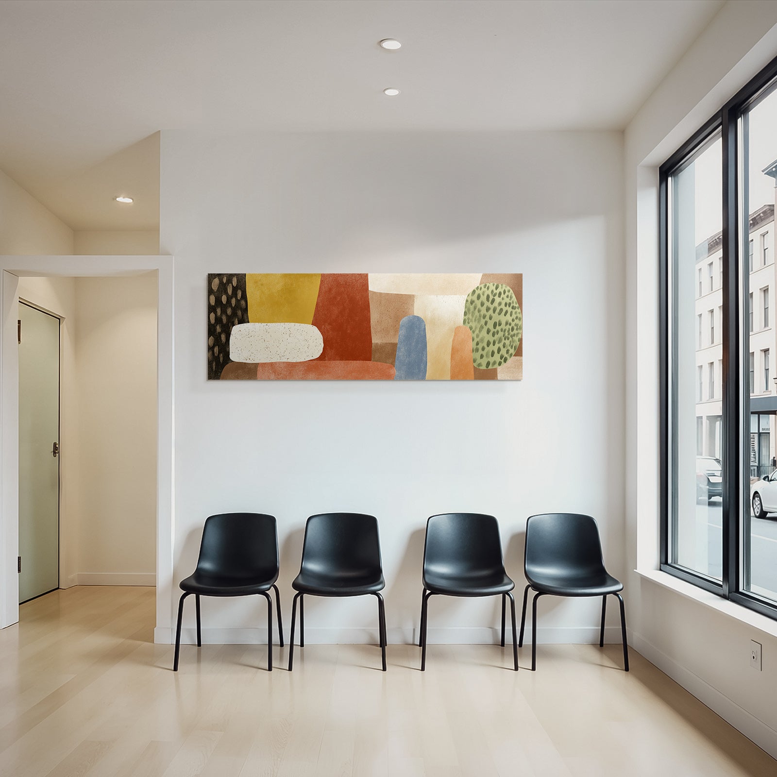 Abstrakte Kunst Mit Formen Und Farben Erdige Toene Und Helle Nuancen