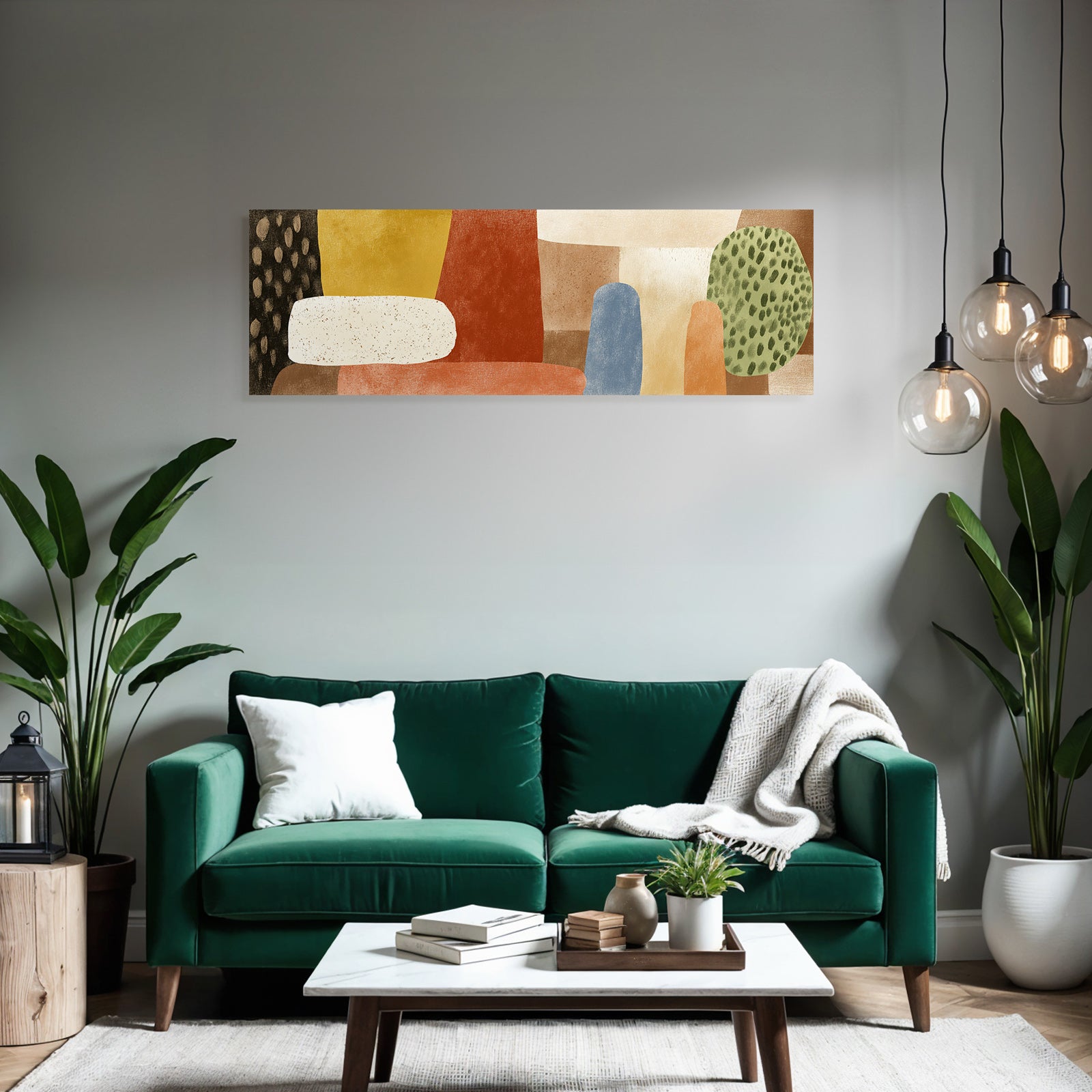 Abstrakte Kunst Mit Formen Und Farben Erdige Toene Und Helle Nuancen