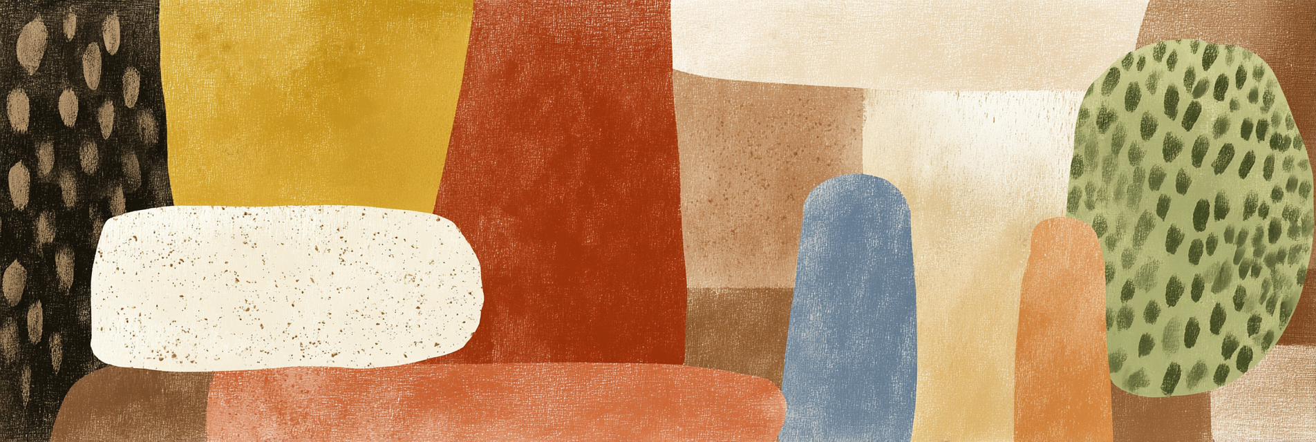 Abstrakte Kunst Mit Formen Und Farben Erdige Toene Und Helle Nuancen | Mid Century Modern | Einrichtungsstile