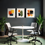 Abstract Art with Shapes and Colors Watercolors