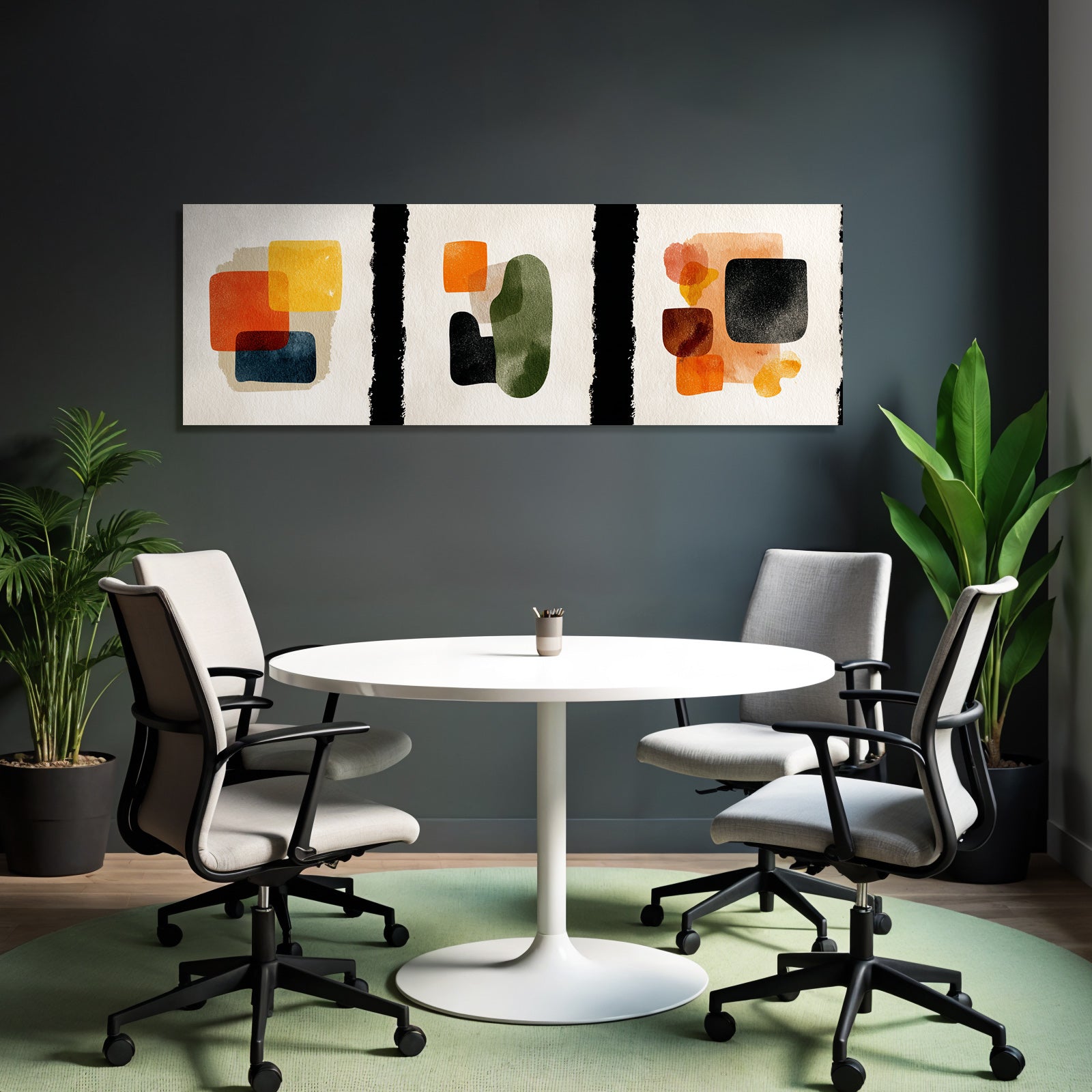Abstrakte Kunst Mit Formen Und Farben Wasserfarben