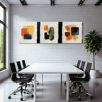 Abstract Art with Shapes and Colors Watercolors