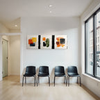 Abstract Art with Shapes and Colors Watercolors
