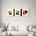 Abstract Art with Shapes and Colors Watercolors