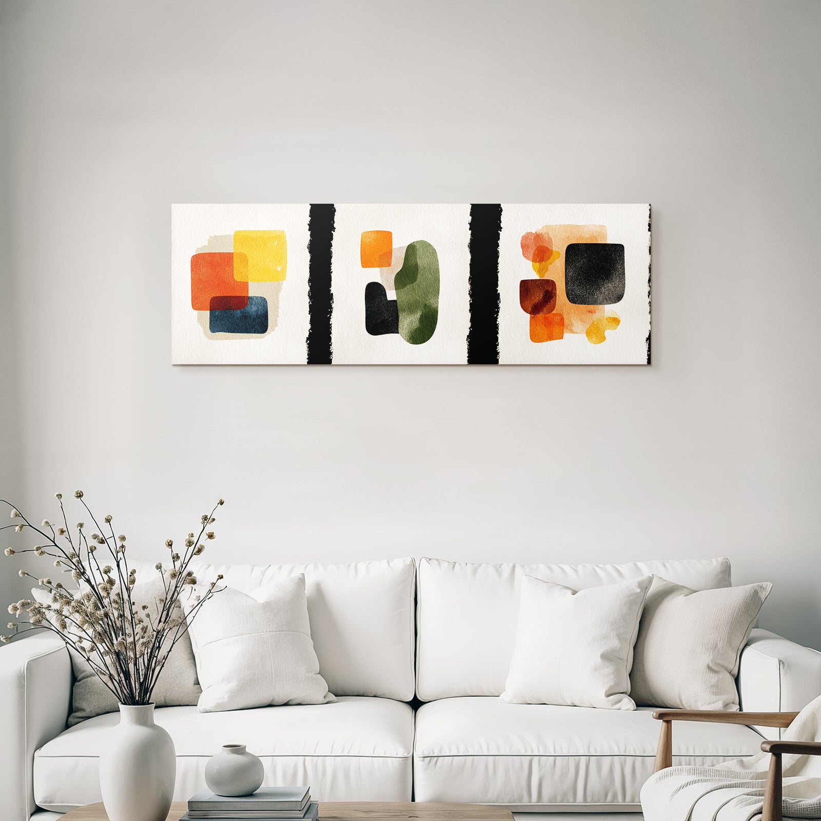 Abstrakte Kunst Mit Formen Und Farben Wasserfarben