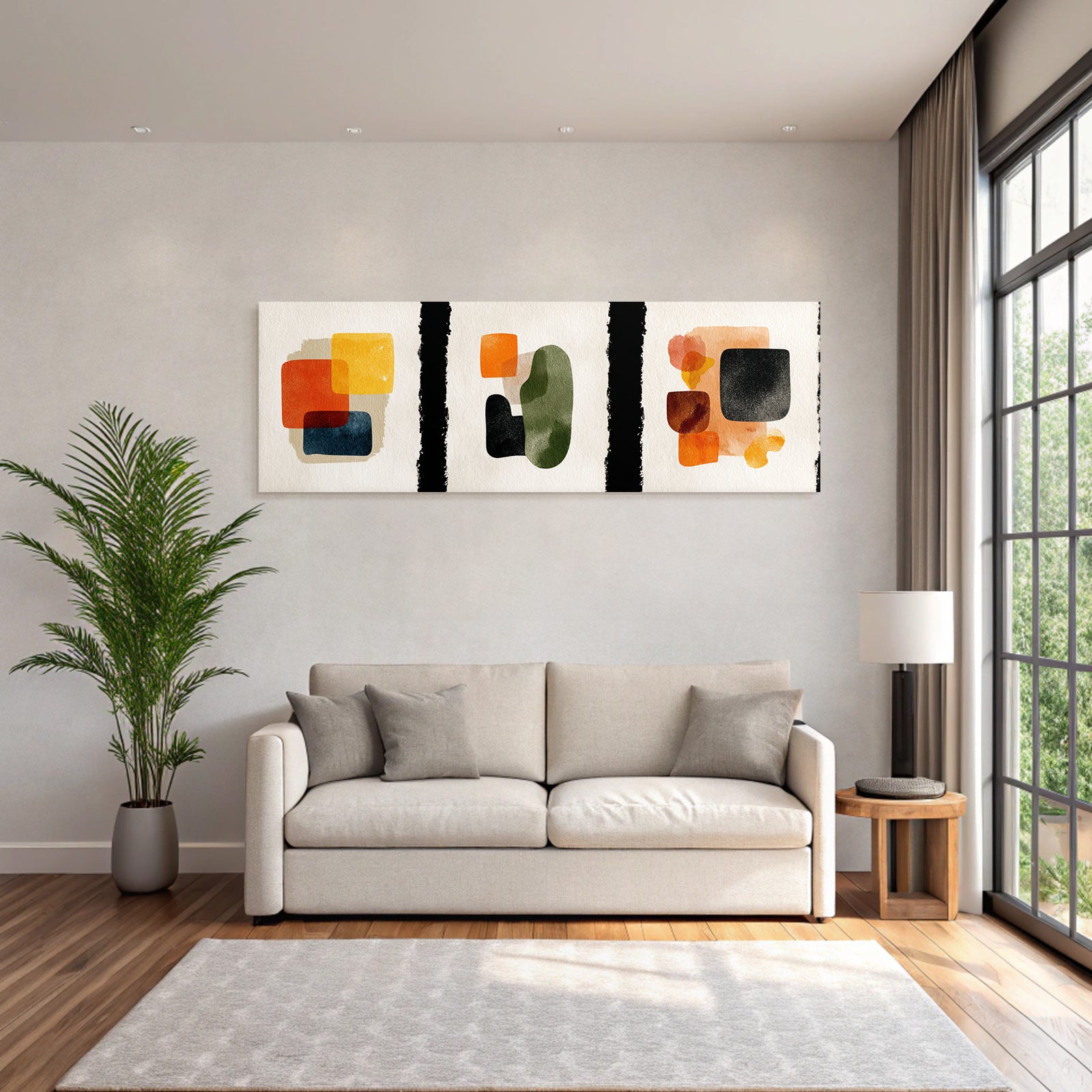Abstrakte Kunst Mit Formen Und Farben Wasserfarben
