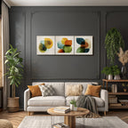 Abstrakte Kunst Ueberlagernde Geometrische Formen Harmonische Farben Und Kurven