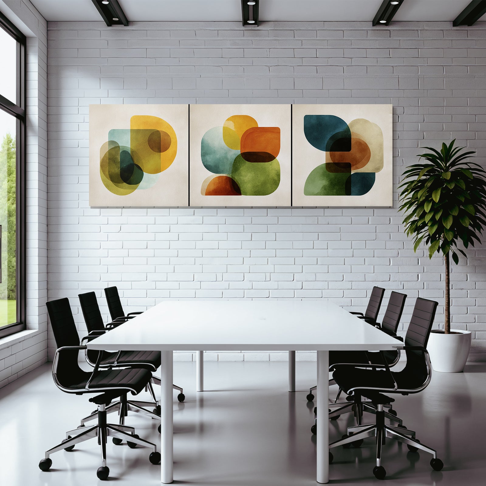 Abstrakte Kunst Ueberlagernde Geometrische Formen Harmonische Farben Und Kurven