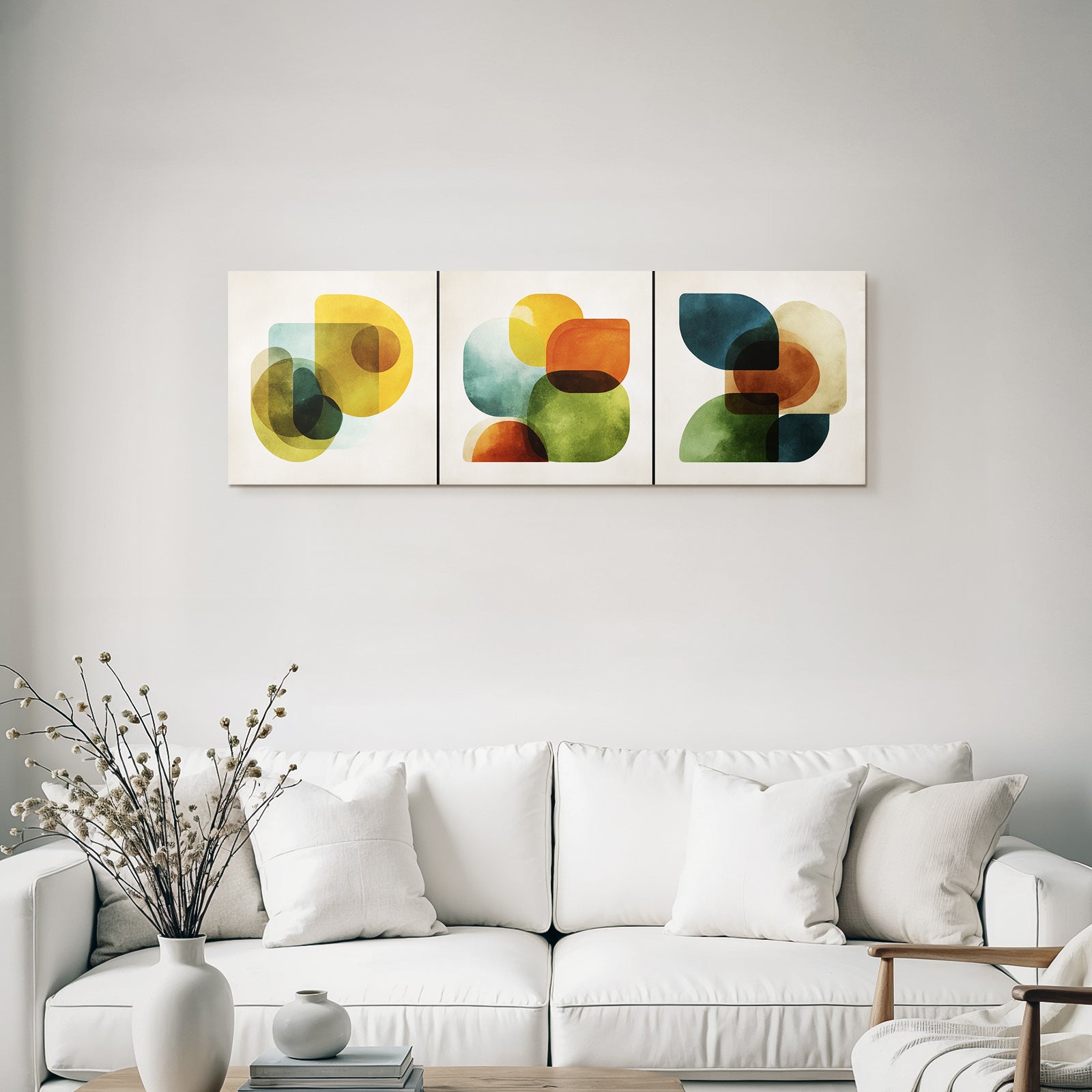 Abstrakte Kunst Ueberlagernde Geometrische Formen Harmonische Farben Und Kurven