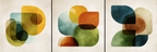 Abstrakte Kunst Ueberlagernde Geometrische Formen Harmonische Farben Und Kurven | Mid Century Modern | Einrichtungsstile