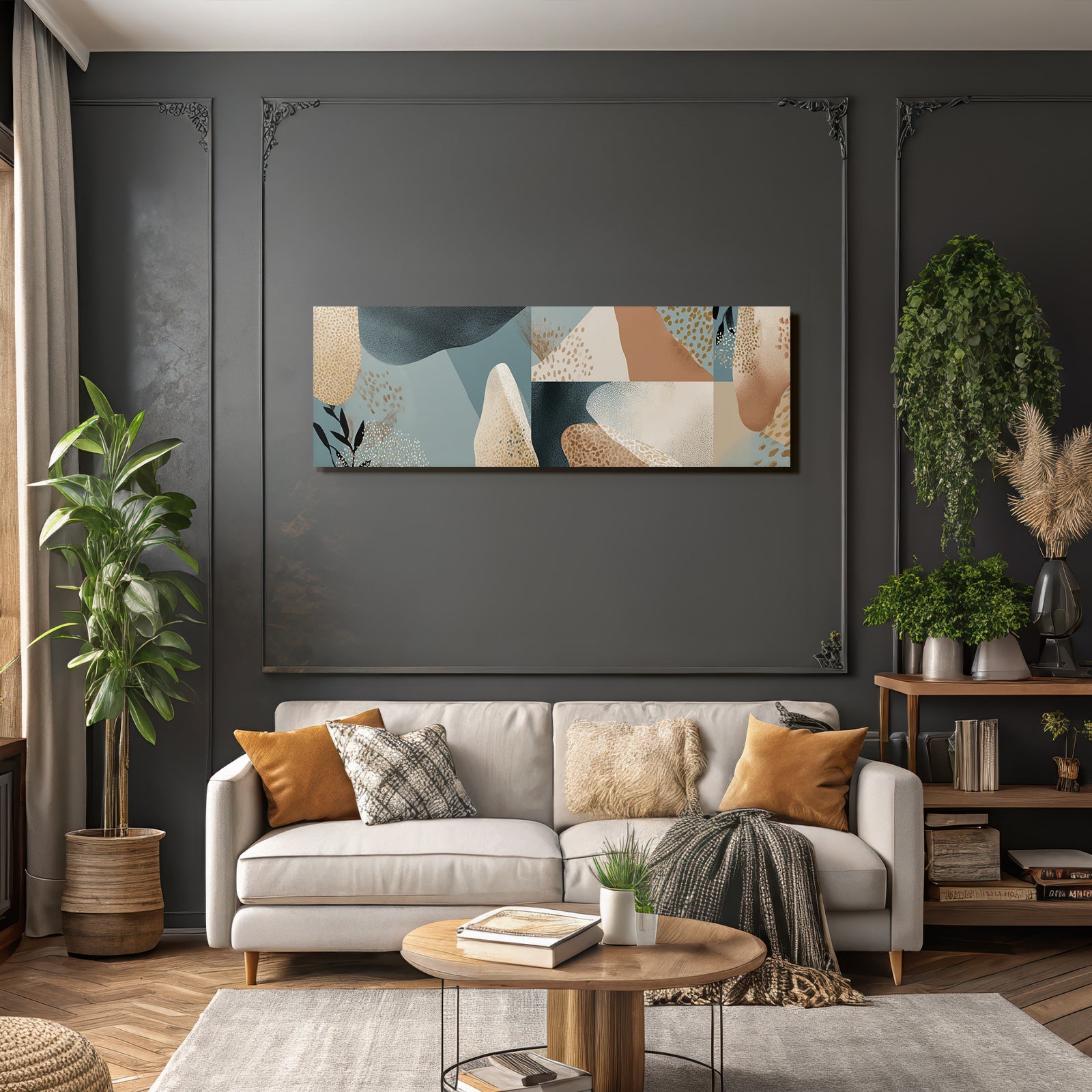 Abstraktes Design Blaue Braune Erde Ton