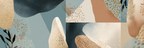 Abstraktes Design Blaue Braune Erde Ton | Mid Century Modern | Einrichtungsstile