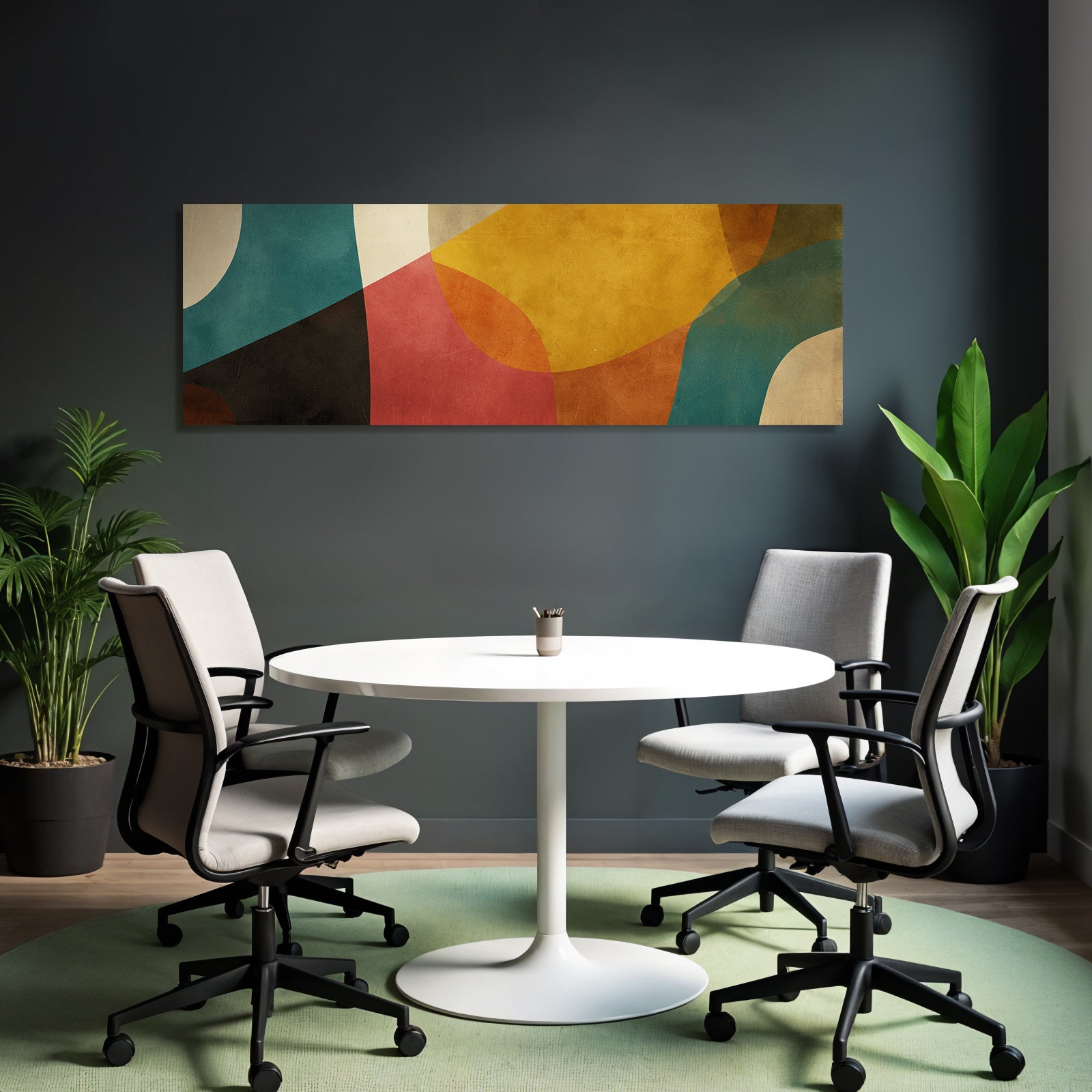 Abstraktes Design Farbenfrohe Gekruemmte Formen Texturiert