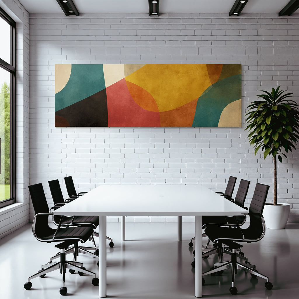 Abstraktes Design Farbenfrohe Gekruemmte Formen Texturiert
