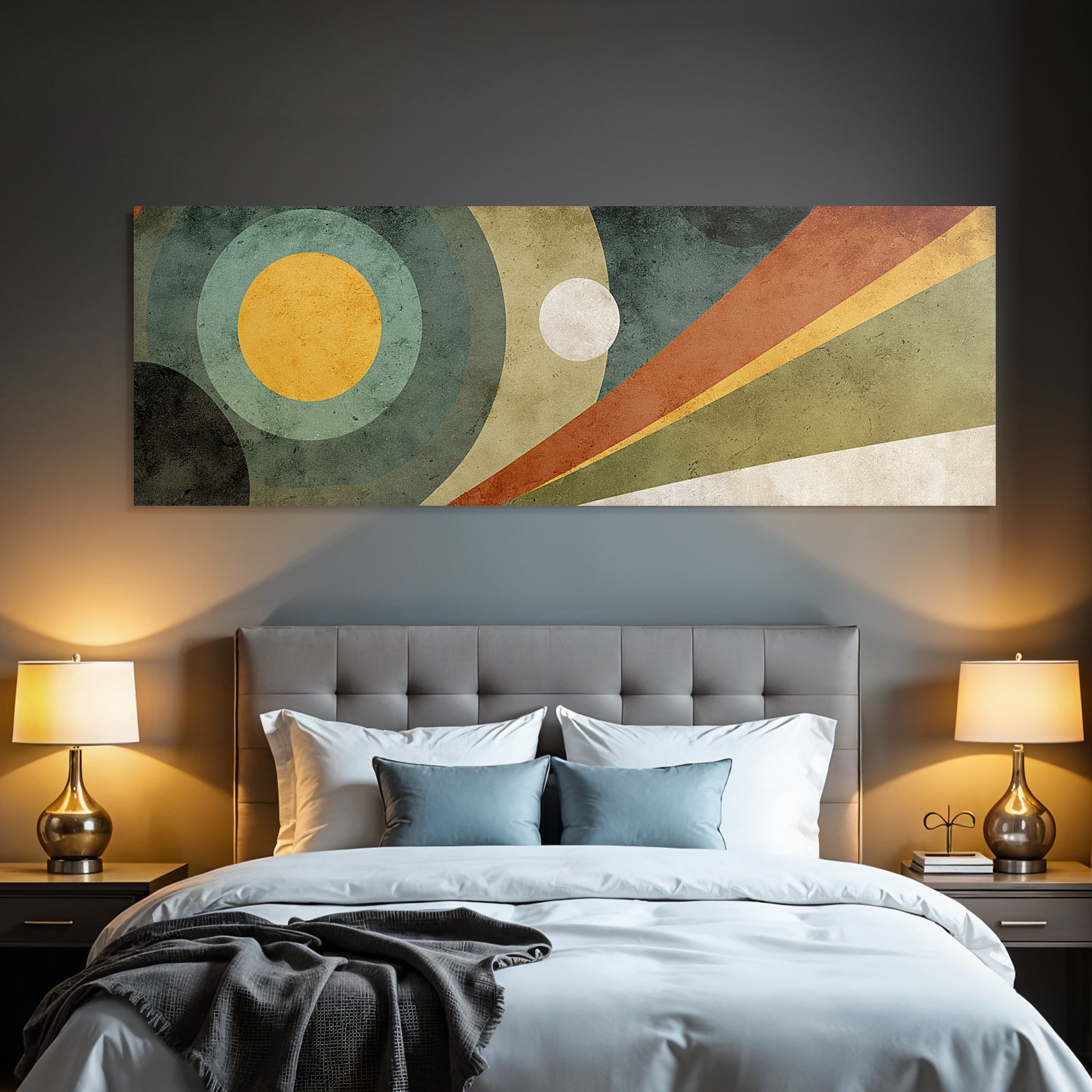 Abstraktes Design Geometrische Formen Farben Kreise Linien Texturiert