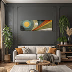 Abstraktes Design Geometrische Formen Farben Kreise Linien Texturiert