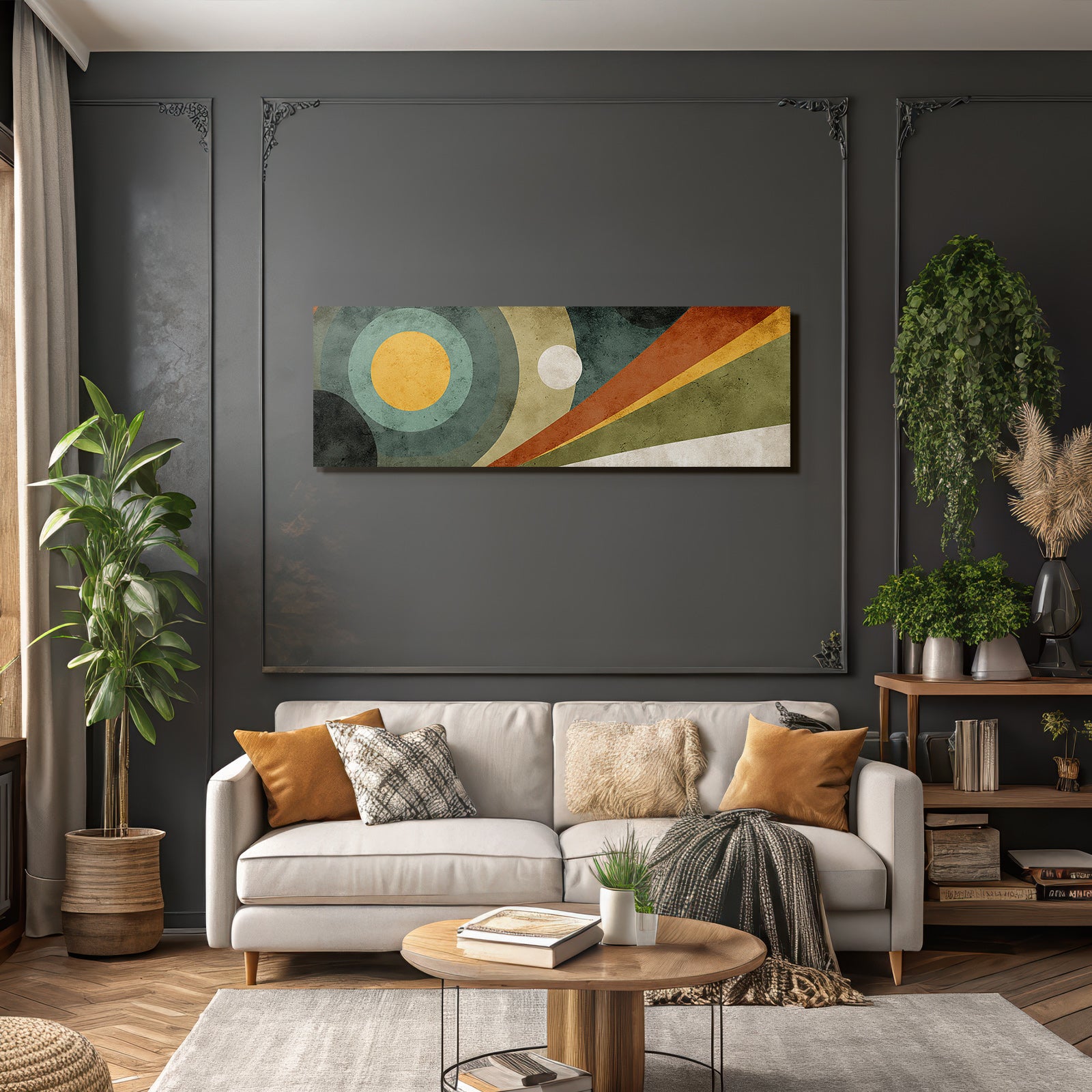 Abstraktes Design Geometrische Formen Farben Kreise Linien Texturiert