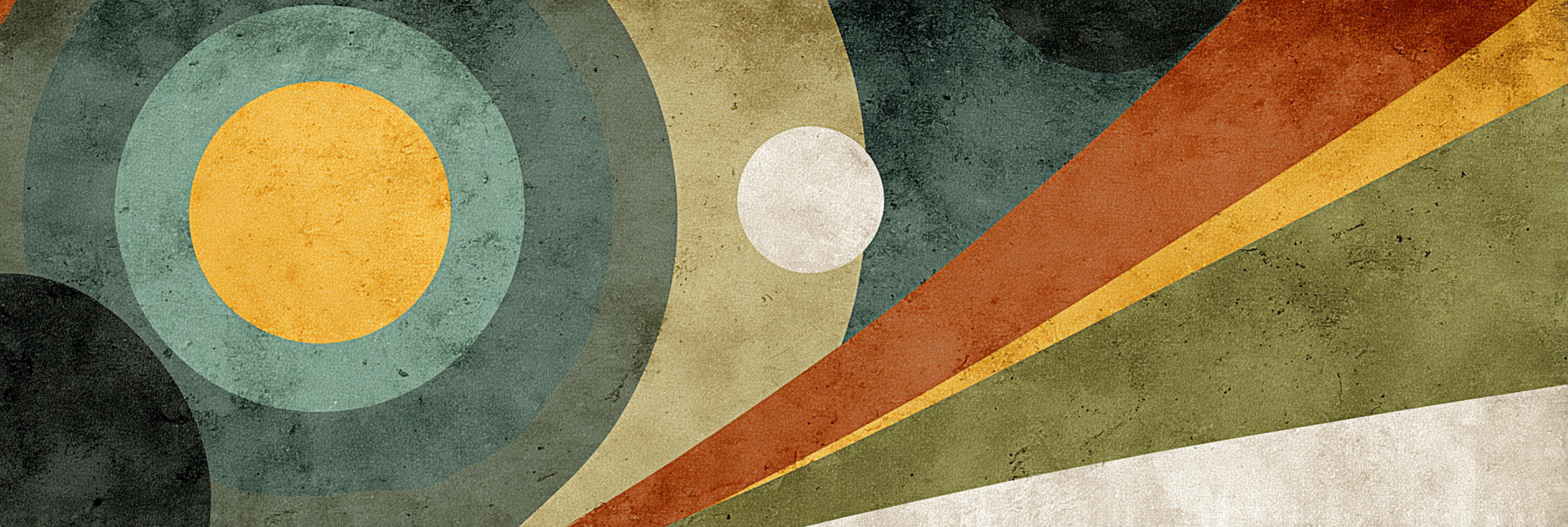Abstraktes Design Geometrische Formen Farben Kreise Linien Texturiert | Mid Century Modern | Einrichtungsstile
