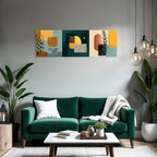 Abstraktes Design Geometrische Formen Und Muster In Farben