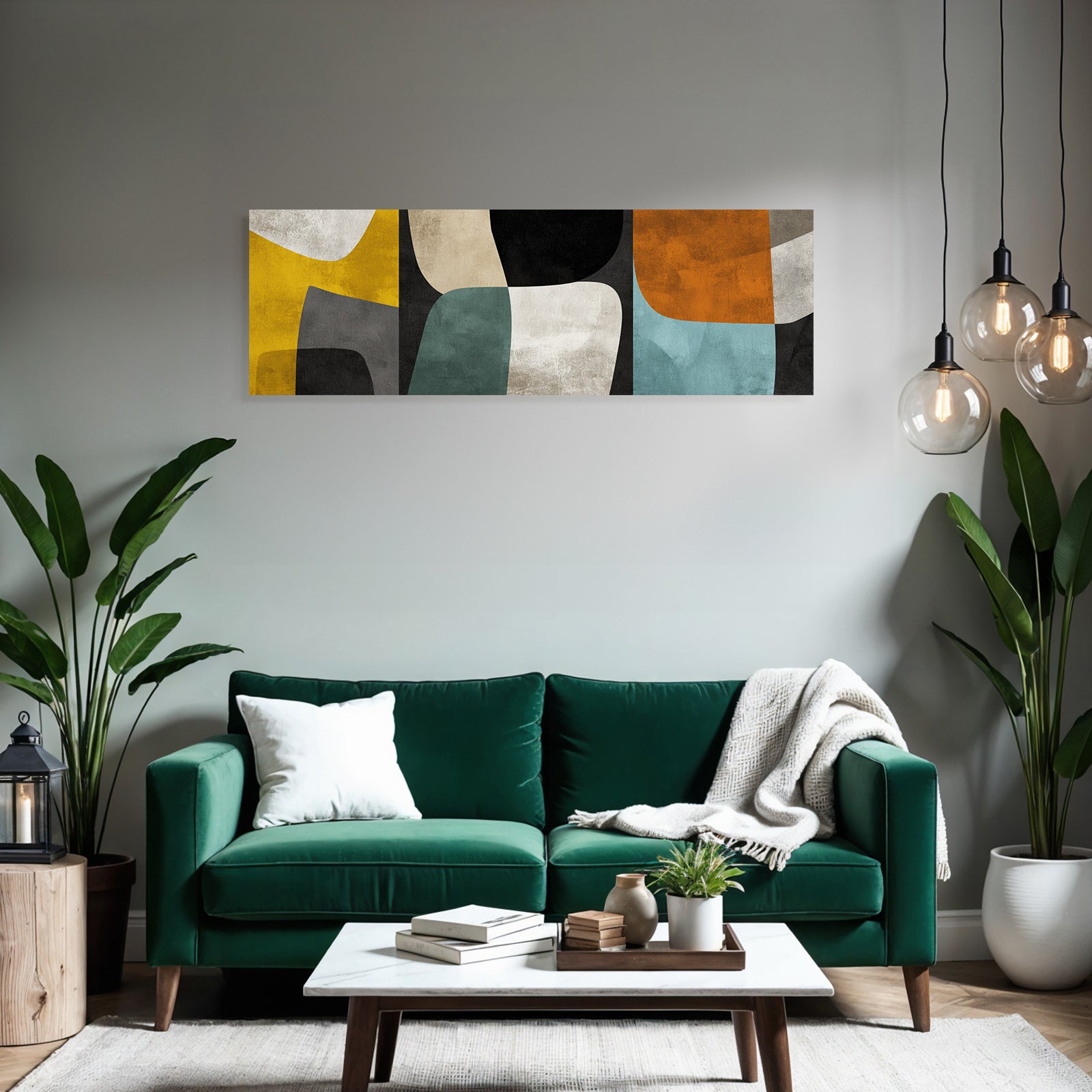 Abstraktes Design Mit Formen Und Farben Gelb Schwarz Gruen Weiss