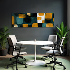 Abstraktes Design Mutete Farben Schattierungen Teal Gruen Dunkel Schwarz Muster