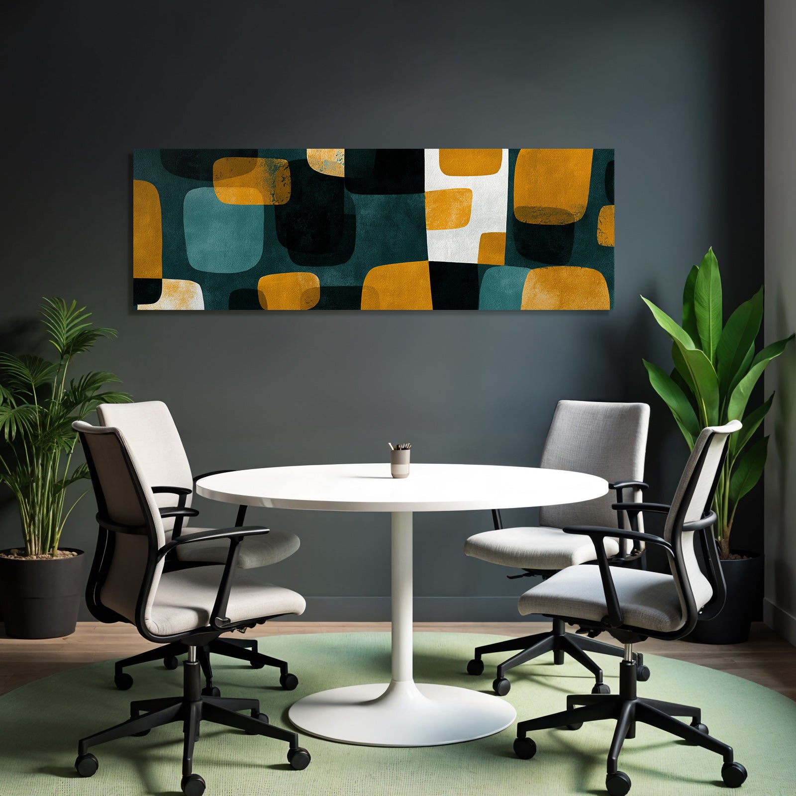 Abstraktes Design Mutete Farben Schattierungen Teal Gruen Dunkel Schwarz Muster