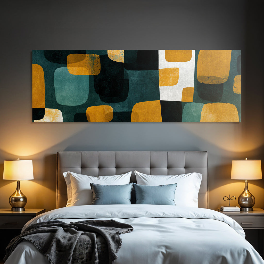 Abstraktes Design Mutete Farben Schattierungen Teal Gruen Dunkel Schwarz Muster
