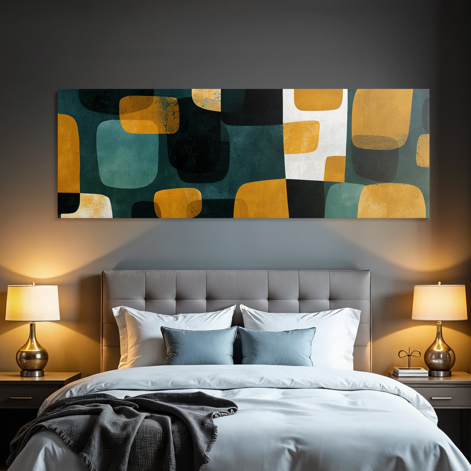 Abstraktes Design Mutete Farben Schattierungen Teal Gruen Dunkel Schwarz Muster