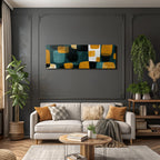 Abstraktes Design Mutete Farben Schattierungen Teal Gruen Dunkel Schwarz Muster