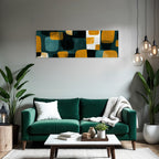 Abstraktes Design Mutete Farben Schattierungen Teal Gruen Dunkel Schwarz Muster