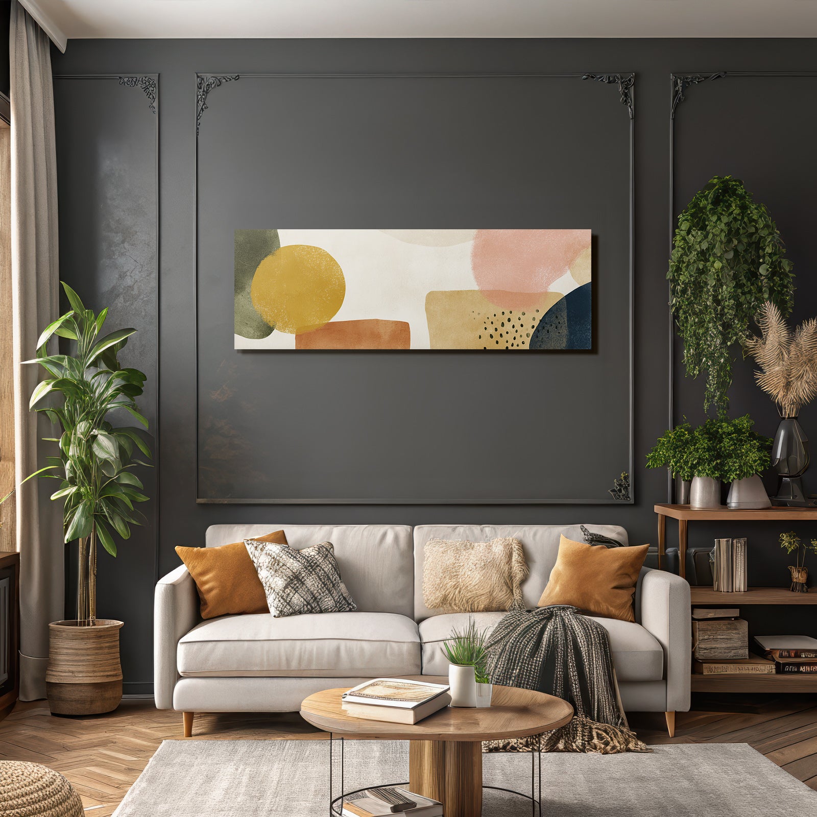 Abstraktes Design Organische Formen Farben Ringsherum