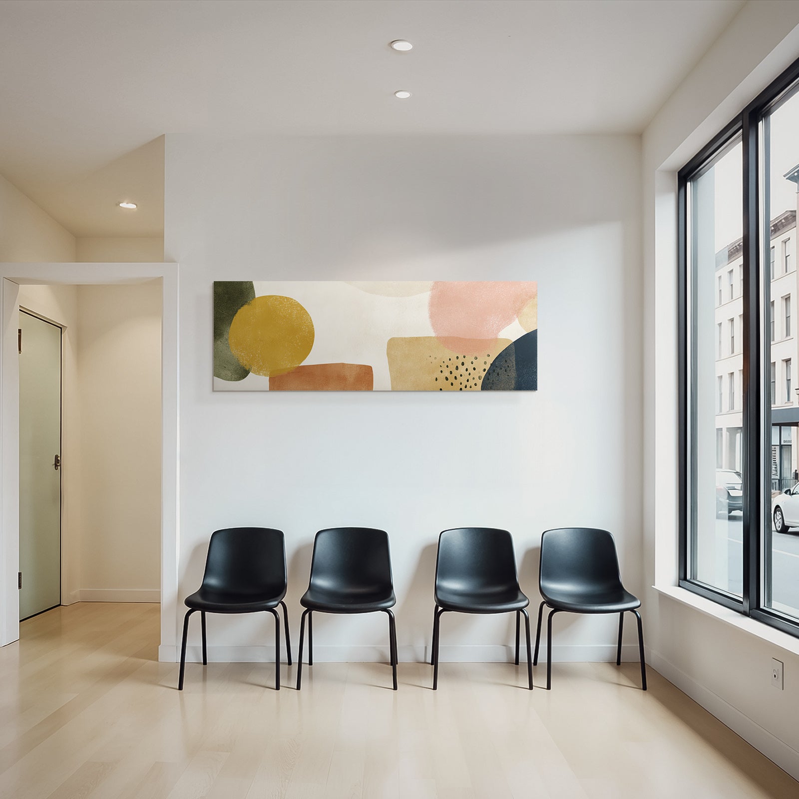 Abstraktes Design Organische Formen Farben Ringsherum