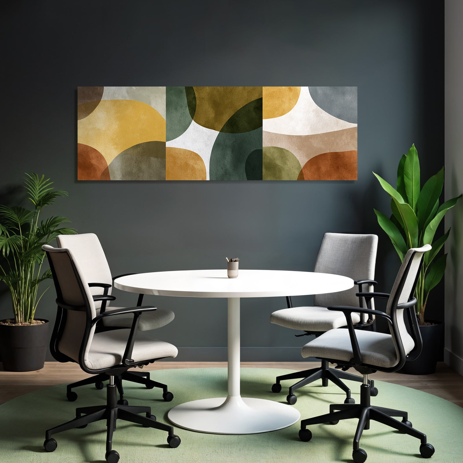 Abstraktes Design Ueberlagernde Formen Warme Erdtoene