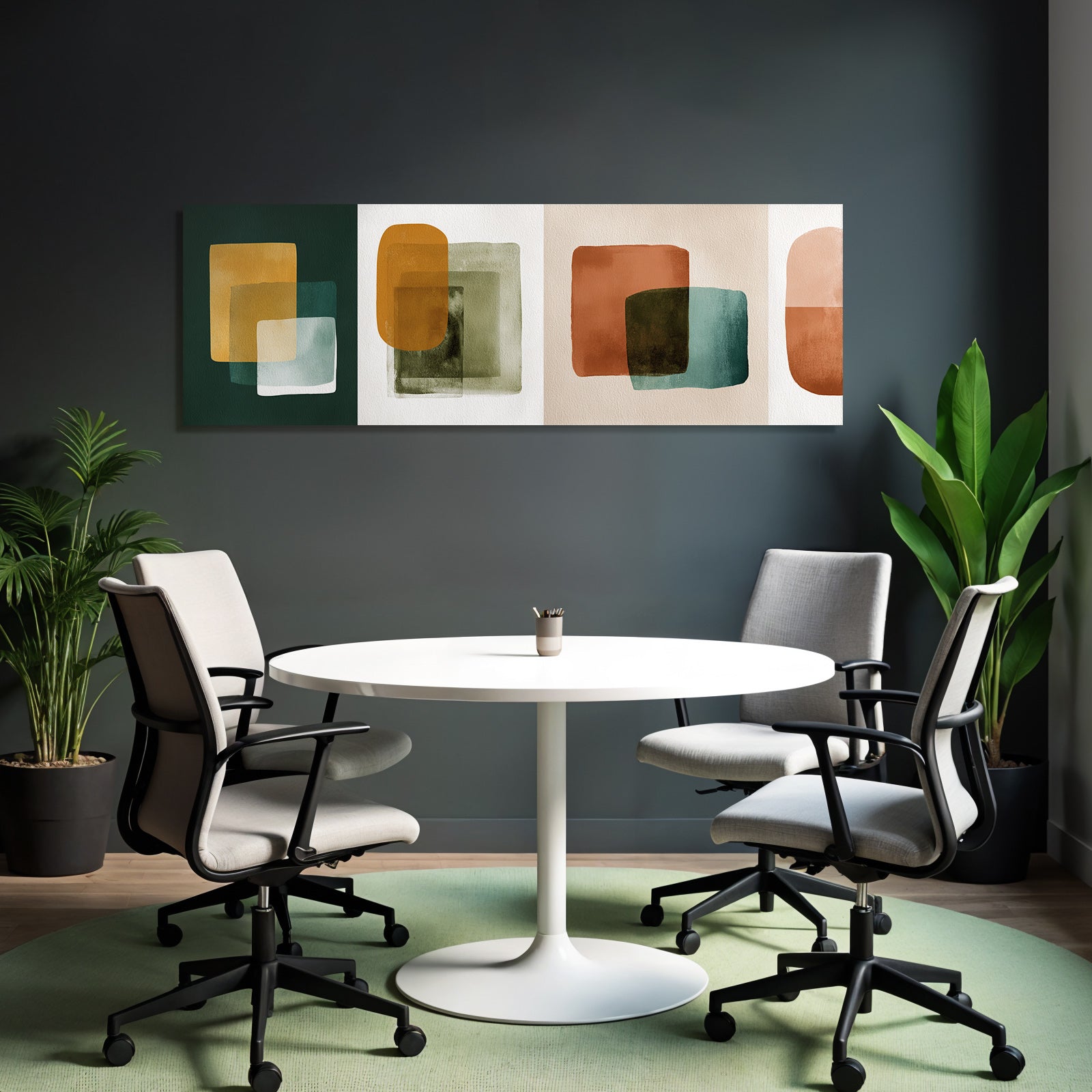 Abstraktes Design Ueberlappende Formen Erdfarben