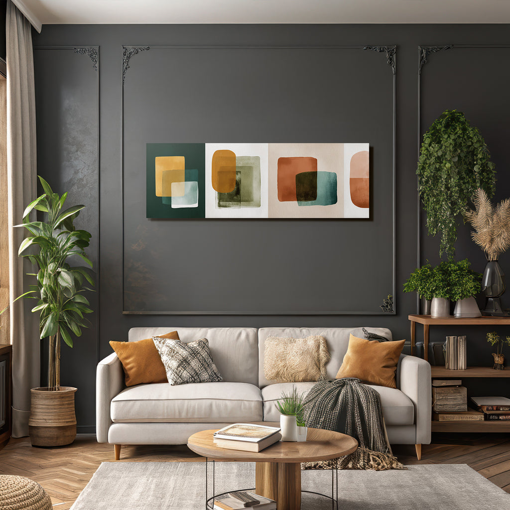 Abstraktes Design Ueberlappende Formen Erdfarben
