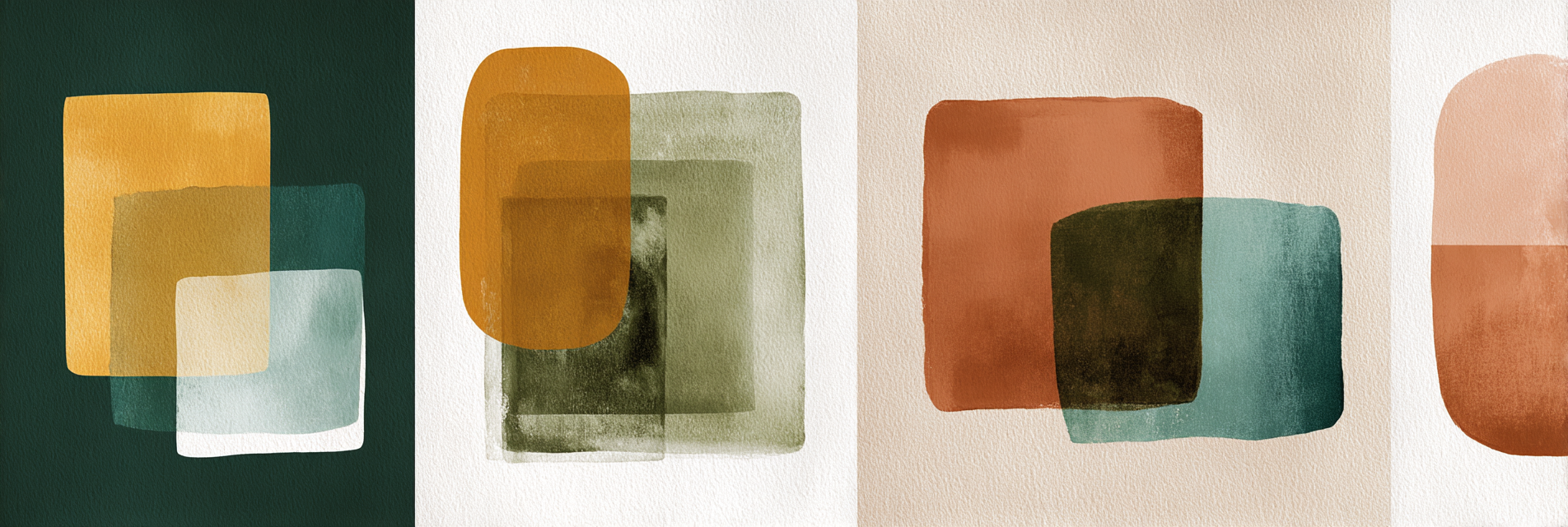 Abstraktes Design Ueberlappende Formen Erdfarben | Mid Century Modern | Einrichtungsstile