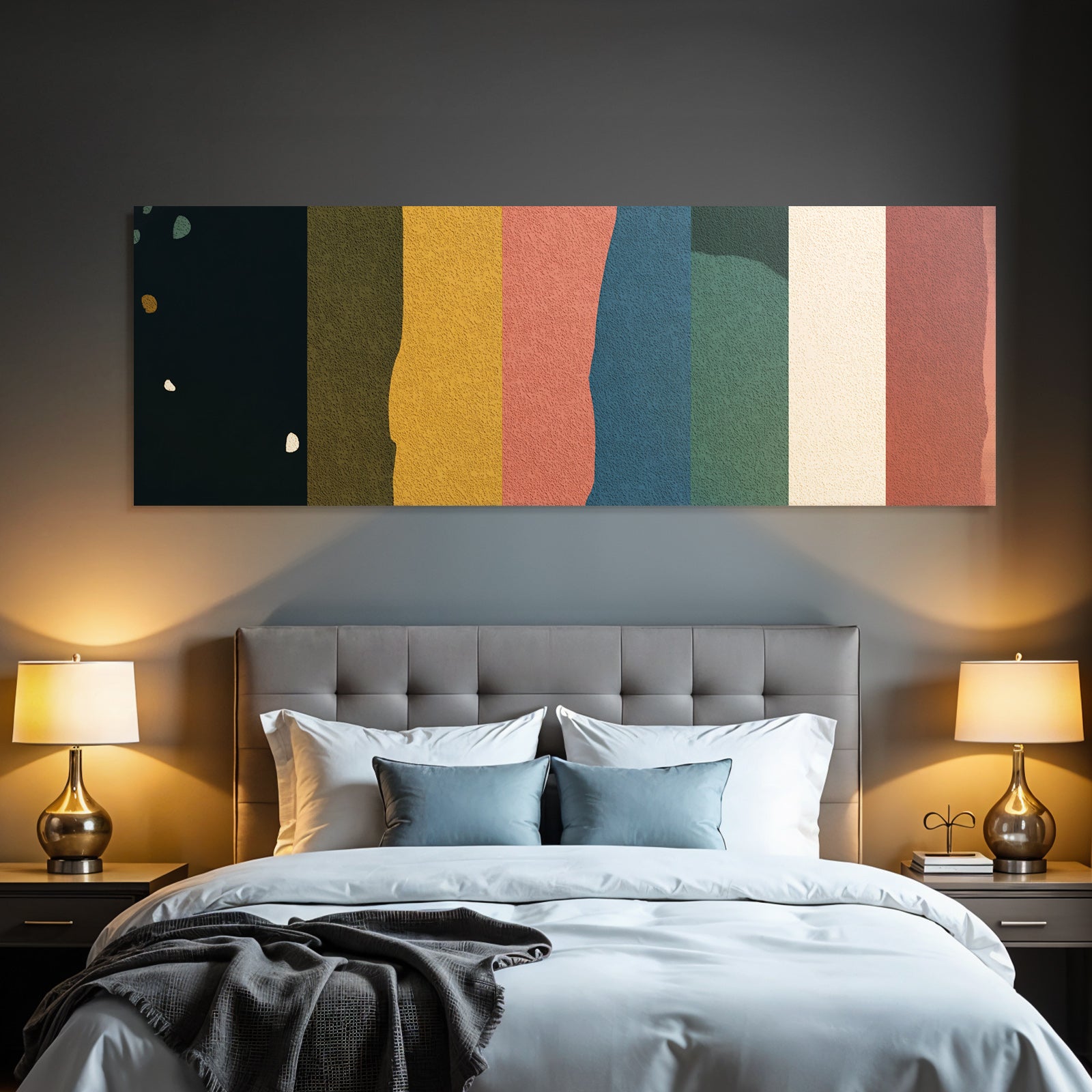 Abstraktes Design Vertikale Farbige Streifen Mit Texturen