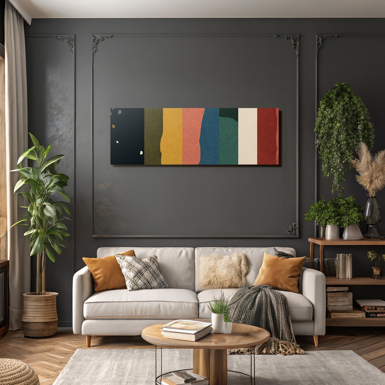 Abstraktes Design Vertikale Farbige Streifen Mit Texturen