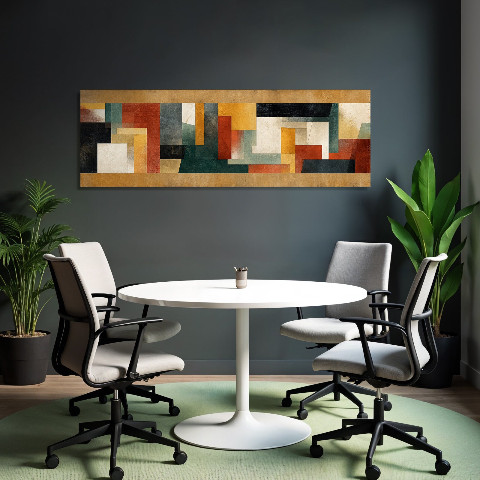 Abstraktes Kunstwerk Formen Farben Erdton