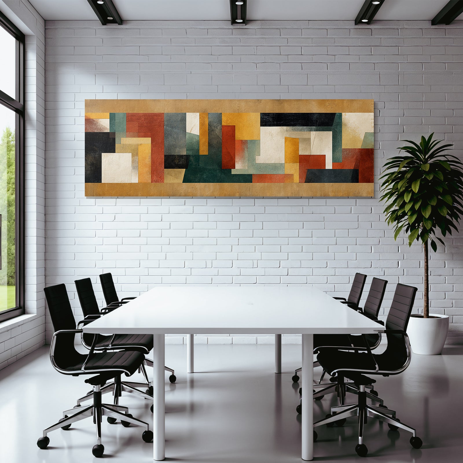 Abstraktes Kunstwerk Formen Farben Erdton